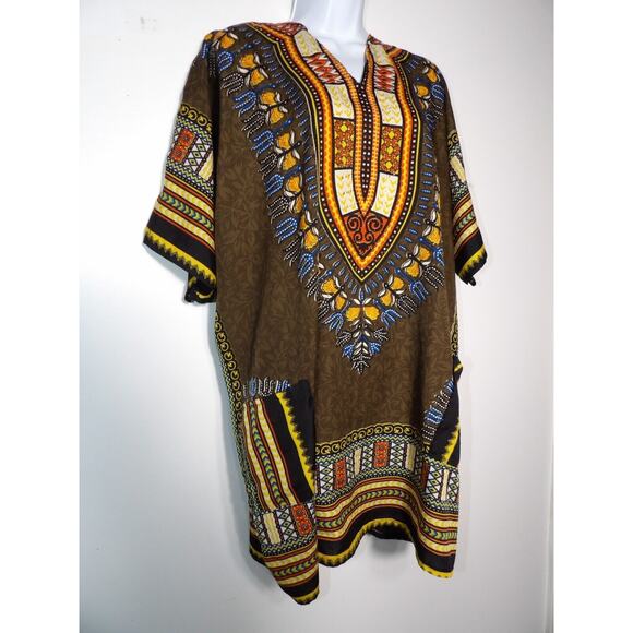 True Rock Free Size Tunic Top Shirt Caftan Boho Tribal Glittery Floral Silky - Picture 5 of 12